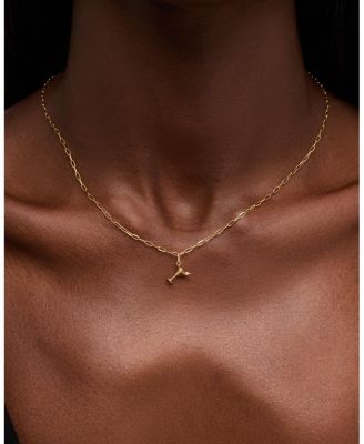  Solid Gold Martini Charm Necklace
