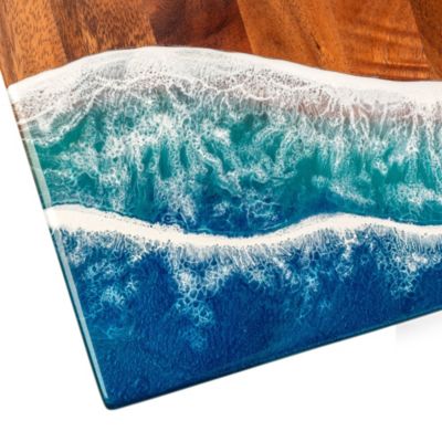 1ft x 2ft Beach Epoxy Resin Wood Compact Travel Cornhole Board Set