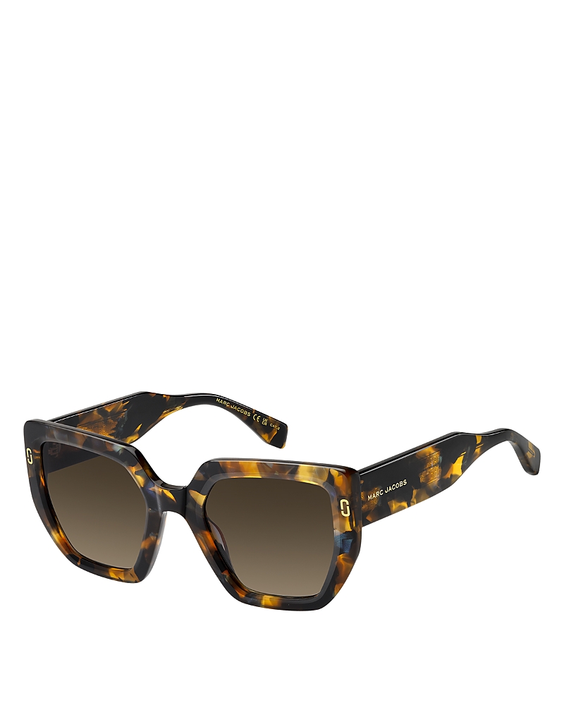 Marc Jacobs Square Geometrical Sunglasses, 52mm In Brown