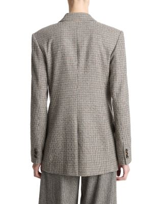 Double Breasted Houndstooth Blazer