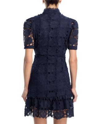 Floral Lace Mock Neck Mini Dress -Exclusive