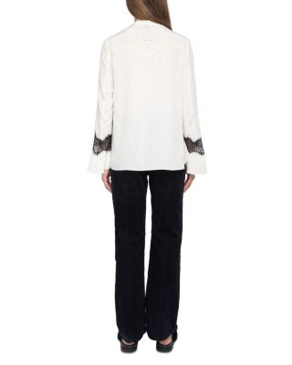 Tuan Silk Lace Trim Blouse