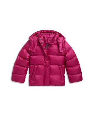 Girls' Metallic Down Hooded Jacket - Little Kid