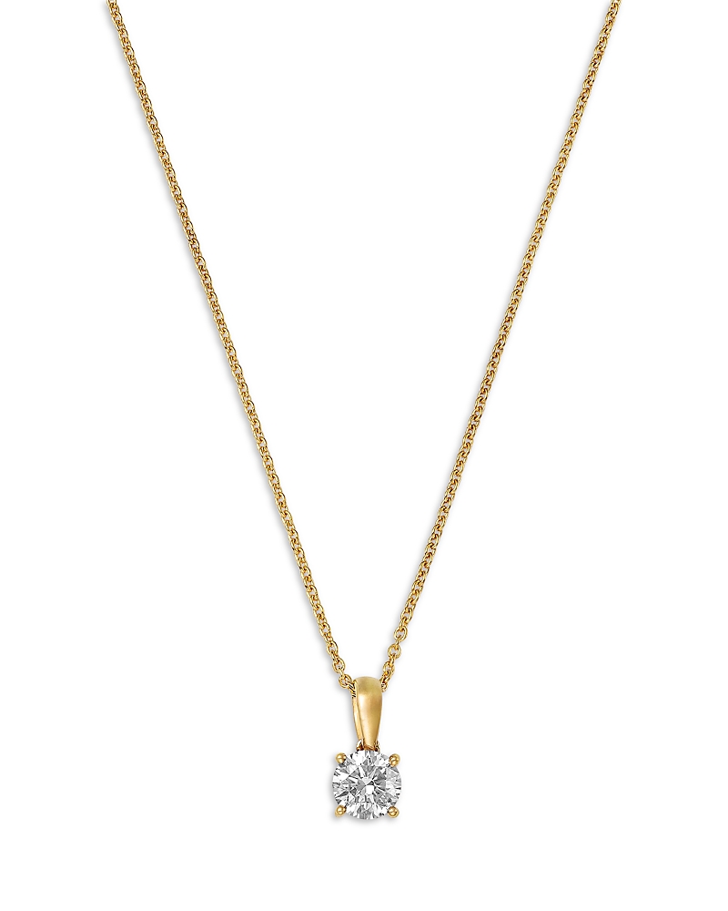 Bloomingdale's Fine Collection Certified Diamond Colorless Solitaire Pendant Necklace in 18K Yellow Gold, 0.50 tcw