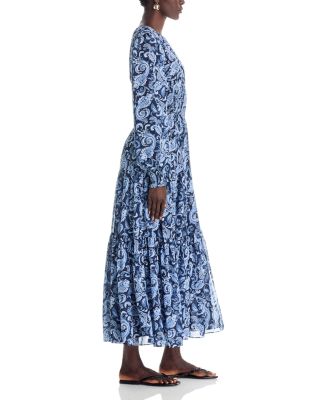 Smock Waist Tiered Maxi Dress