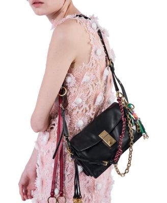 Soft Sound Small Leather Shoulder Bag with Charms