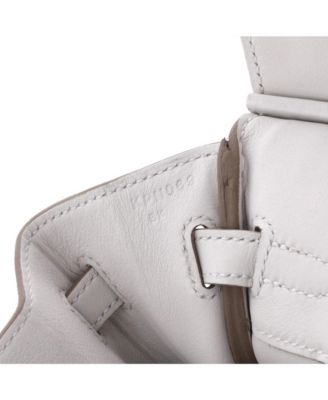 Birkin 25 Handbag Grey Swift with Gold Hardware