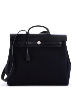Pre-Owned HERMÈS - MM Herbag Toile and Leather