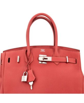 Birkin 30 Handbag Red Togo with Palladium Hardware