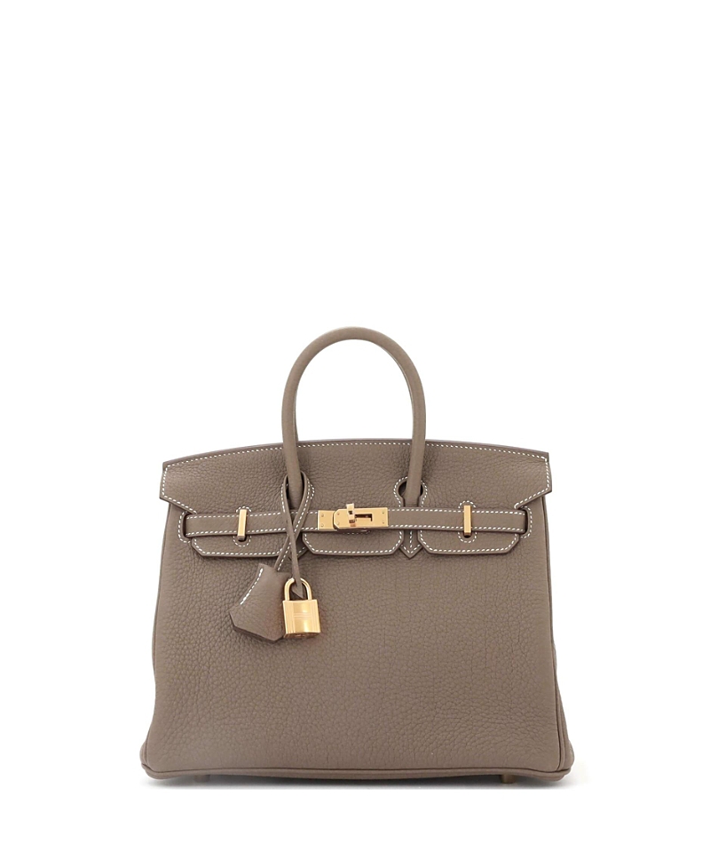 Pre-owned Pre-owned Hermes Hermes Birkin 25 Handbag Grey Togo With Gold Hardware In Brown