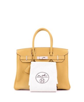 Birkin 30 Handbag Yellow Togo with Palladium Hardware