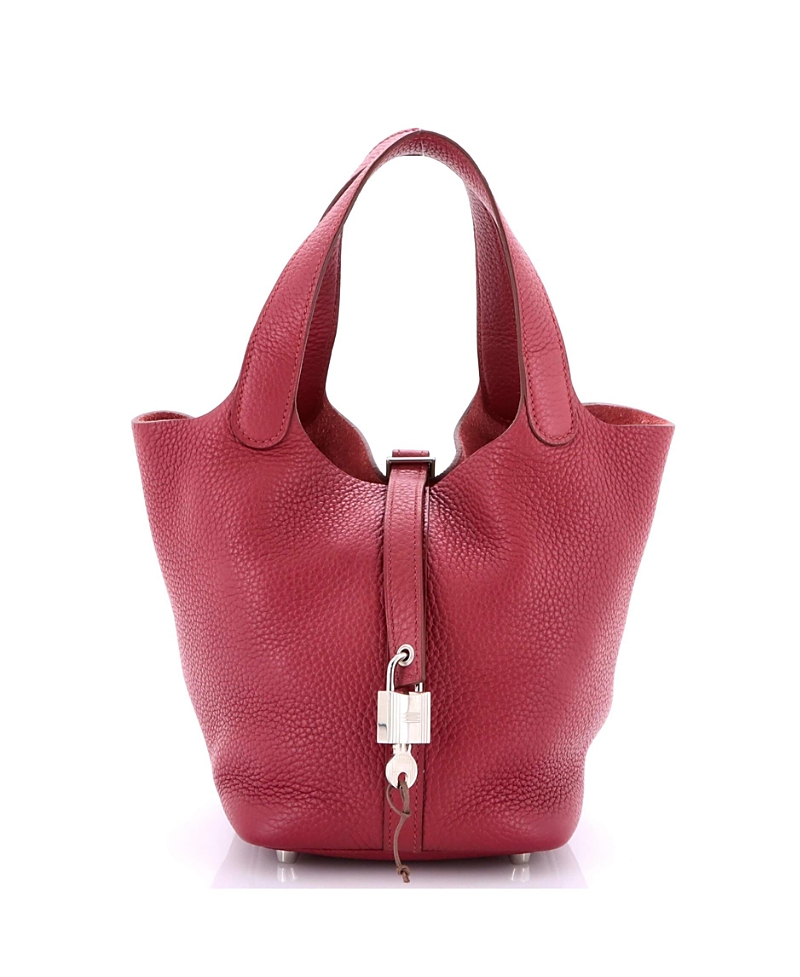 Pre-owned Pre-owned Hermes Hermes Pm Picotin Lock Bag Clemence In Red