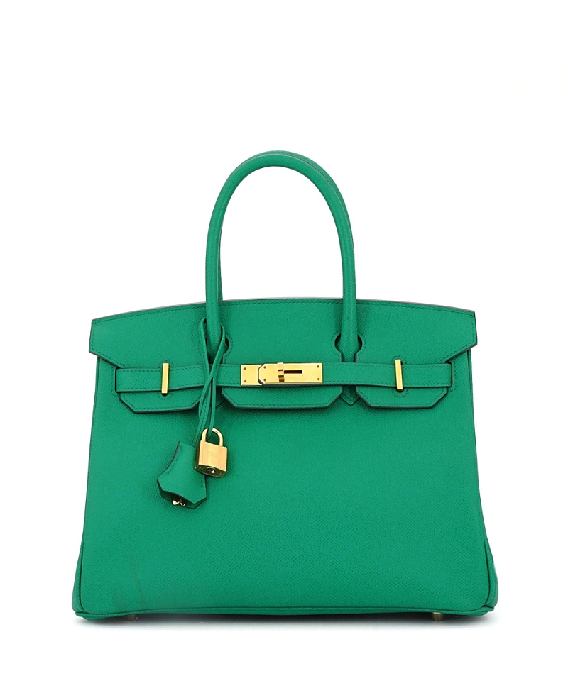 Pre-owned Pre-owned Hermes Hermes Birkin 30 Handbag Green Epsom With Gold Hardware