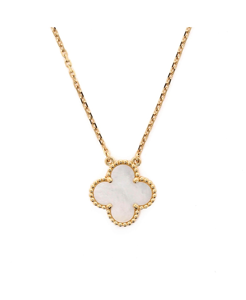 Pre-owned Pre-owned Van Cleef & Arpels Van Cleef & Arpels Vintage Alhambra Pendant Necklace 18k Gold And Mother Of Pearl