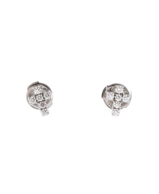 Pre-Owned Cartier - Cross Earrings 18K White Gold with Diamonds