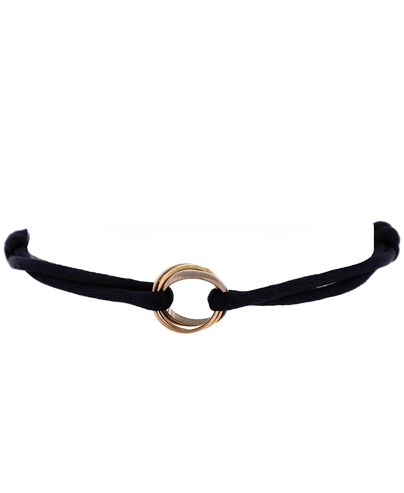 Pre-owned Pre-owned Cartier Cartier Trinity On Cord Bracelet Silk Cord With 18k Tricolor Gold