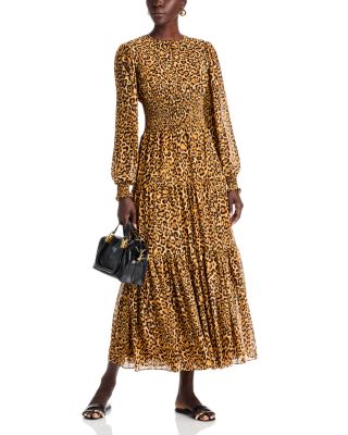 Smock Waist Tiered Maxi Dress