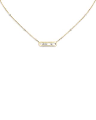 Diamond Baby Move Necklace in 18K Gold, 17.7", 0.14 tcw