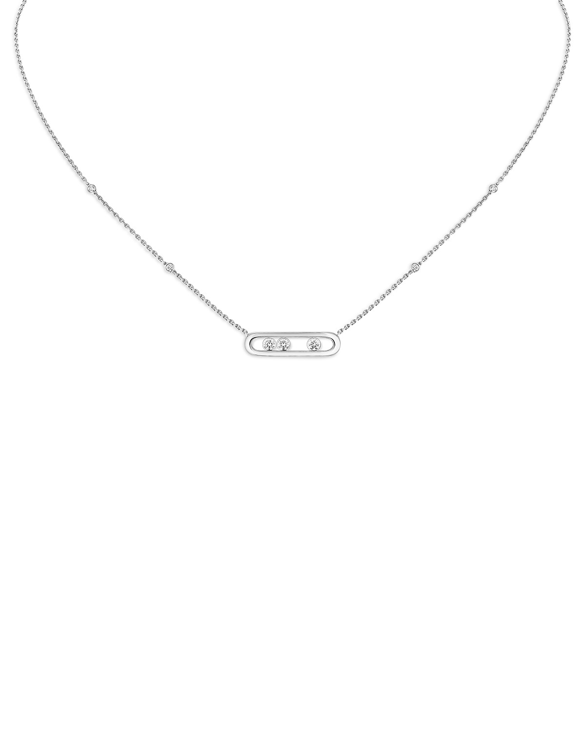 Messika Diamond Baby Move Necklace in 18K Gold, 17.7, 0.14 tcw in White Gold