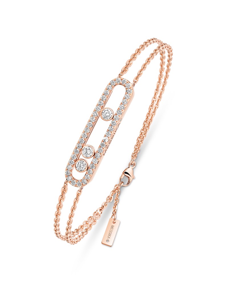 Messika Diamond Move Pave Bracelet in 18K Gold, 0.65 tcw in Pink Gold