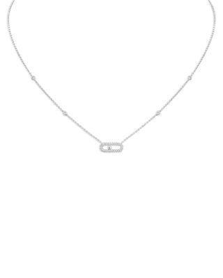Diamond Move Uno Pav&eacute; Necklace in 18K Gold, 16.5", 0.22 tcw