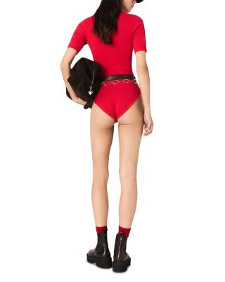 Ribbed Knit Sleeve Bodysuit