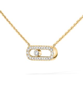 Diamond Move Uno Pav&eacute; Necklace in 18K Gold, 16.5", 0.22 tcw