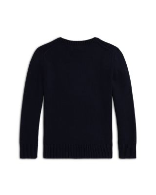 Boys' Dog Intarsia Cotton Sweater - Big Kid