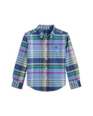 Boys' Plaid Brushed Cotton Oxford Shirt - Little Kid
