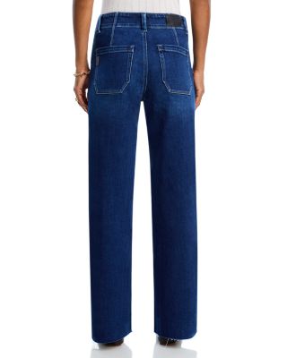 Anessa High Rise Raw Hem Wide Leg Jeans in Live Forever