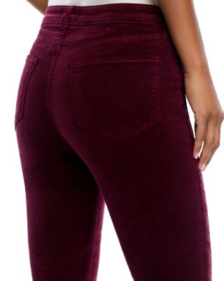 Stevie Velvet High Rise Straight Jeans in Dark Port