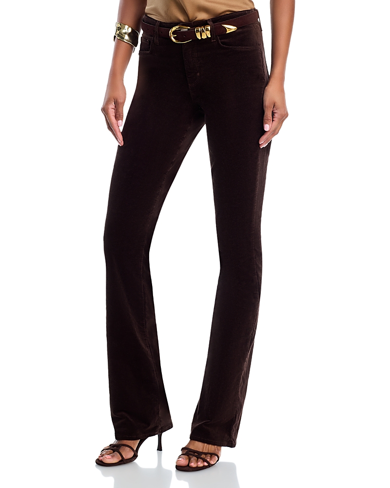 L'agence Stevie Velveteen High Rise Straight Jeans In Coffee Bean In Brown