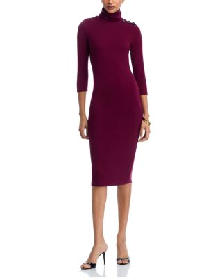 Voletta Three Quarter Sleeve Turtleneck Dress