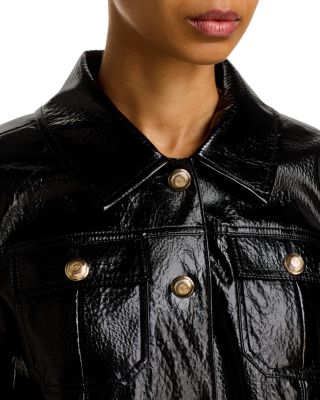 Jenn Crinkled Faux Leather Jacket
