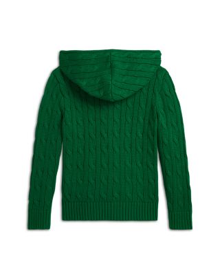 Boys' Cable Cotton Hooded Full Zip Sweater - Big Kid, Little Kid
