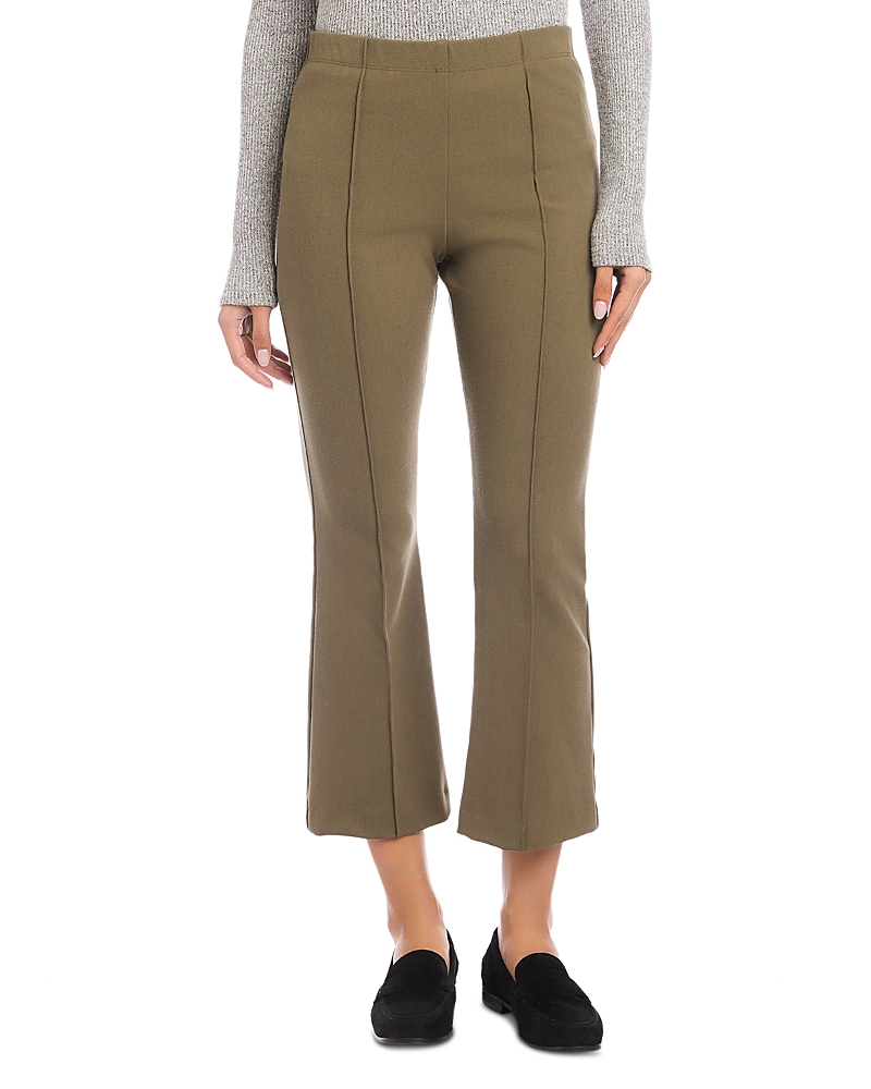 Fifteen Twenty Sigourney Pintuck Crop Stretch Twill Pants In Green