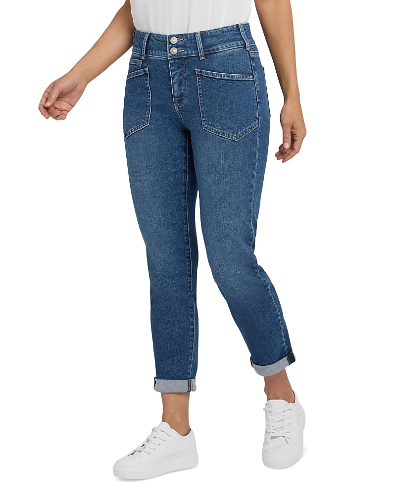 Nydj Margot High Rise Girlfriend Jeans In Lake Notre-dame In Blue