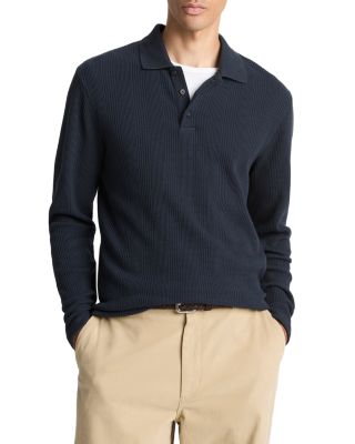 Variegated Texture Long Sleeve Polo