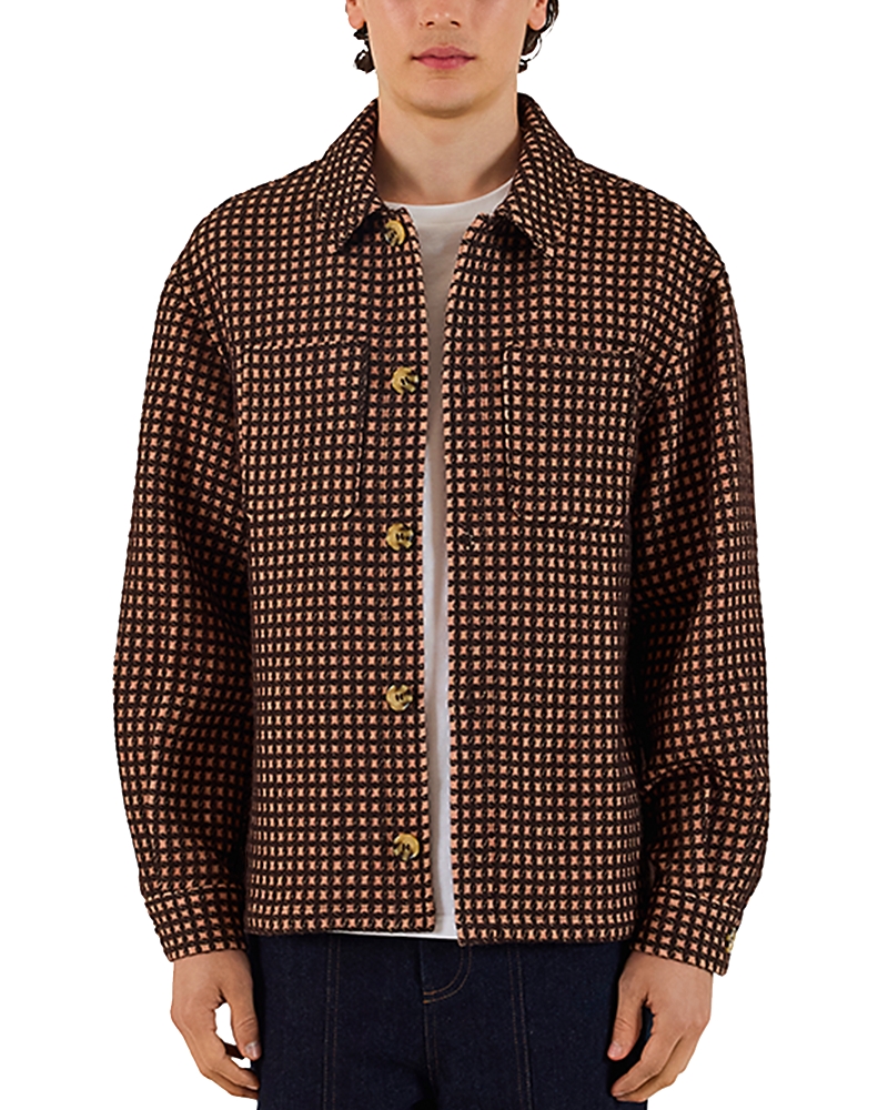 Krost Wool Check Overshirt Golden In Brown