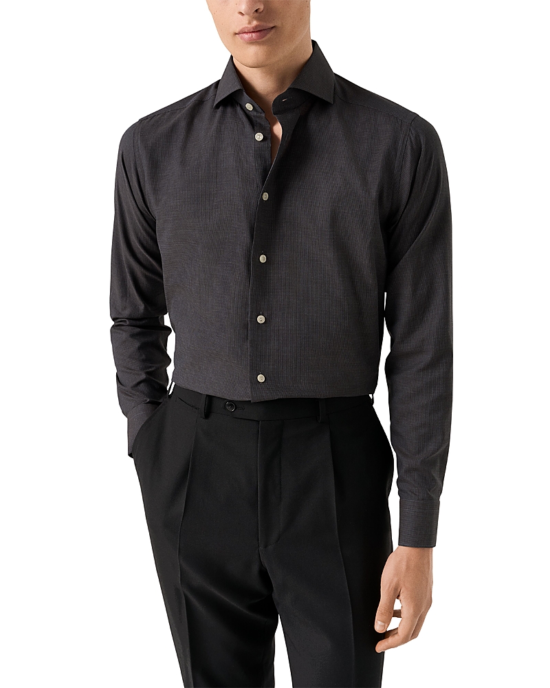 Eton Slim Fit Check Shirt In Gray