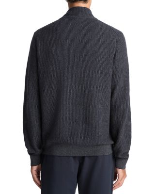 Geo Jacquard Quarter Zip Sweater