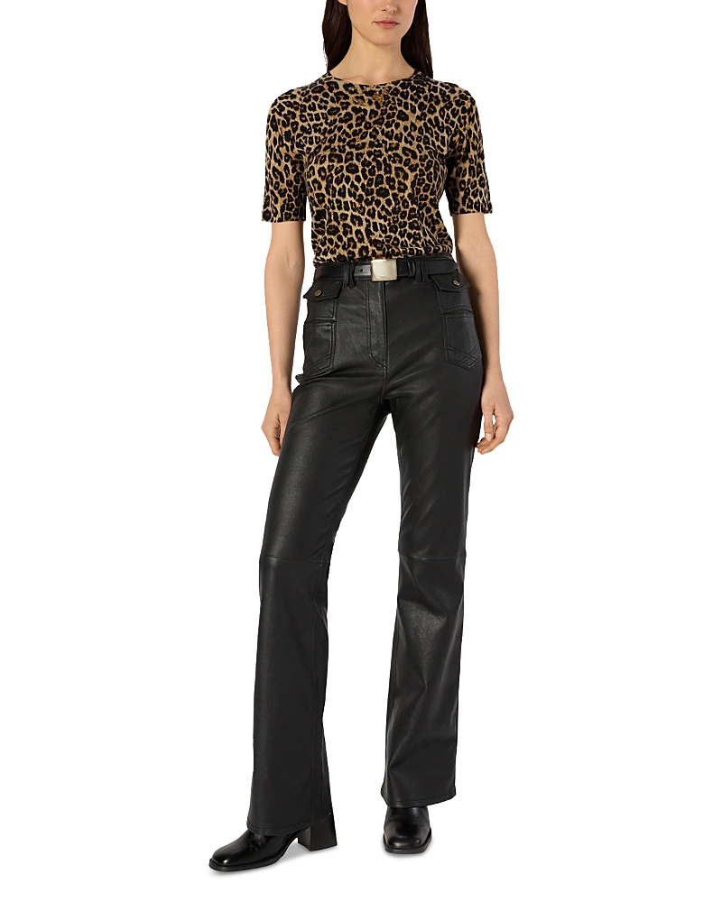 Gerard Darel Eli Wool Leopard Print Sweater In Brown