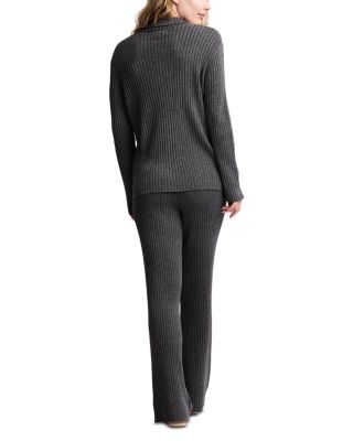 CozyChic Ultra Lite Lurex Rib Button Front Shirt & Wide Leg Pant 