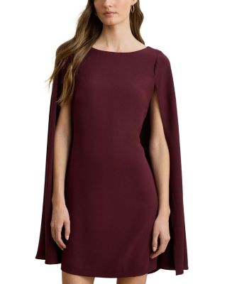 Cape Georgette Cocktail Dress