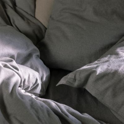 Flannel Marl Solid Duvet Cover Set, Full/Queen