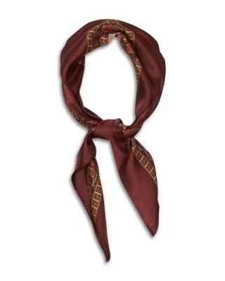 Placed Print Silk Bandana Scarf