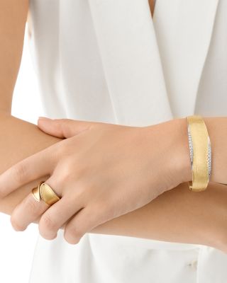 18K Yellow Gold Lunaria Twist Textured Wrap Ring