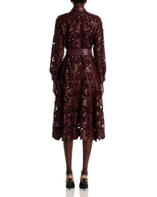 Chayenne Faux Leather Lace Midi Dress