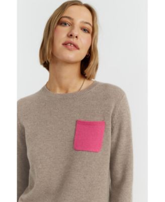  Women's Wool Cashmere One Pocket Sweater
