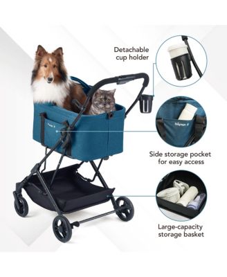  Essential Travois Tri Fold Pet Travel System XL with Detachable Carrier Pet Stroller